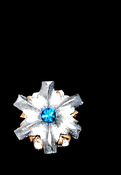 Blooming Bullet Earrings - Blue Zircon Colored Crystal