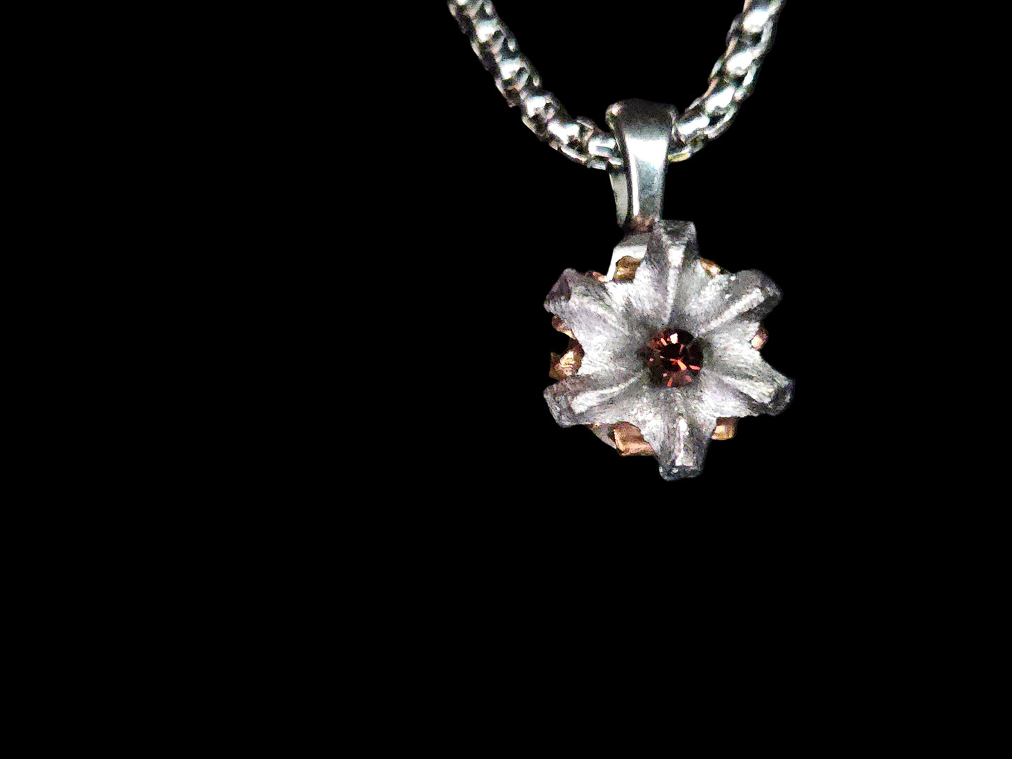 Blooming Bullet Necklace - Garnet Colored Crystal