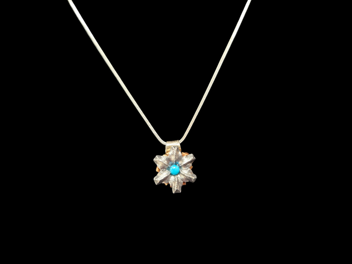 Blooming Bullet Necklace - Kingman Turquoise & Sterling Silver
