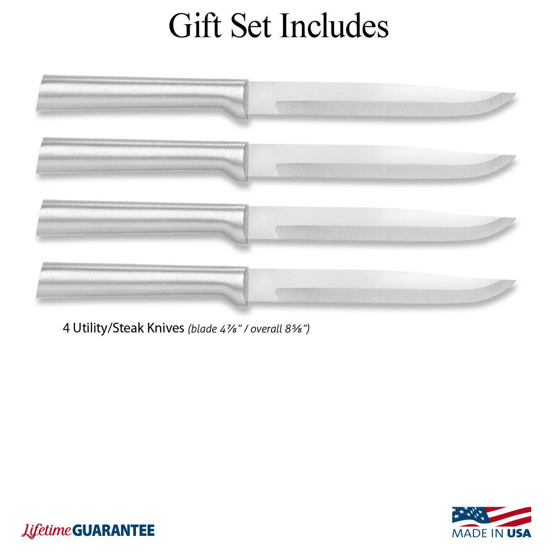 Steak/Utility Knives Gift Sets (Non-Serrated, Set of 4 or 6)