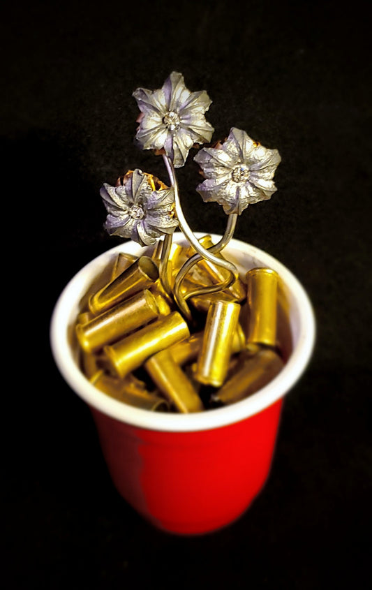 Blooming Bullet Red Cup Vase