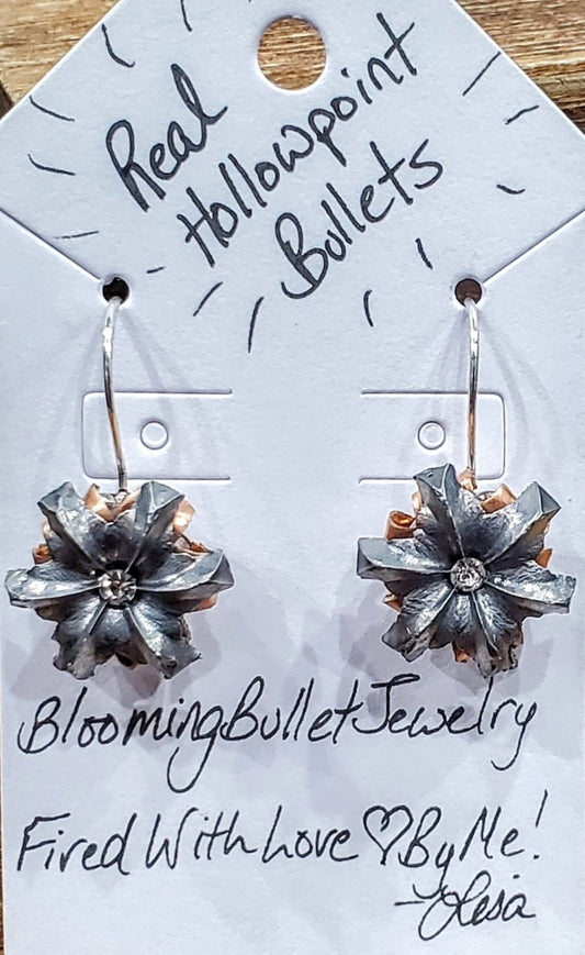 Blooming Bullet Earrings - Clear Crystal