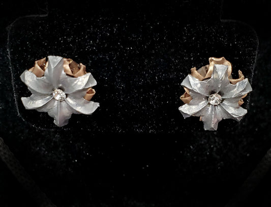 Blooming Bullet Earrings - Clear Crystal