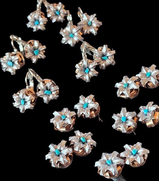 Blooming Bullet Earrings - Turquoise
