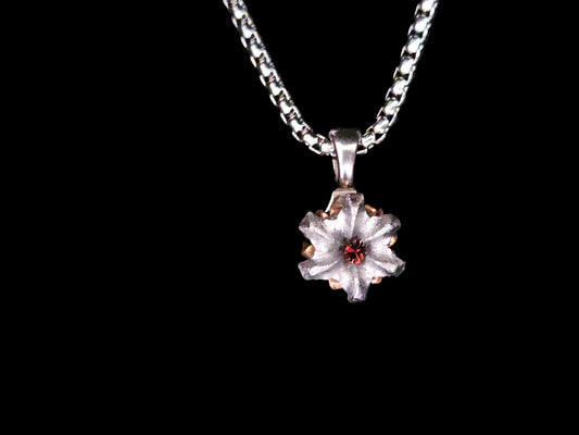 Blooming Bullet Necklace - Garnet Colored Crystal