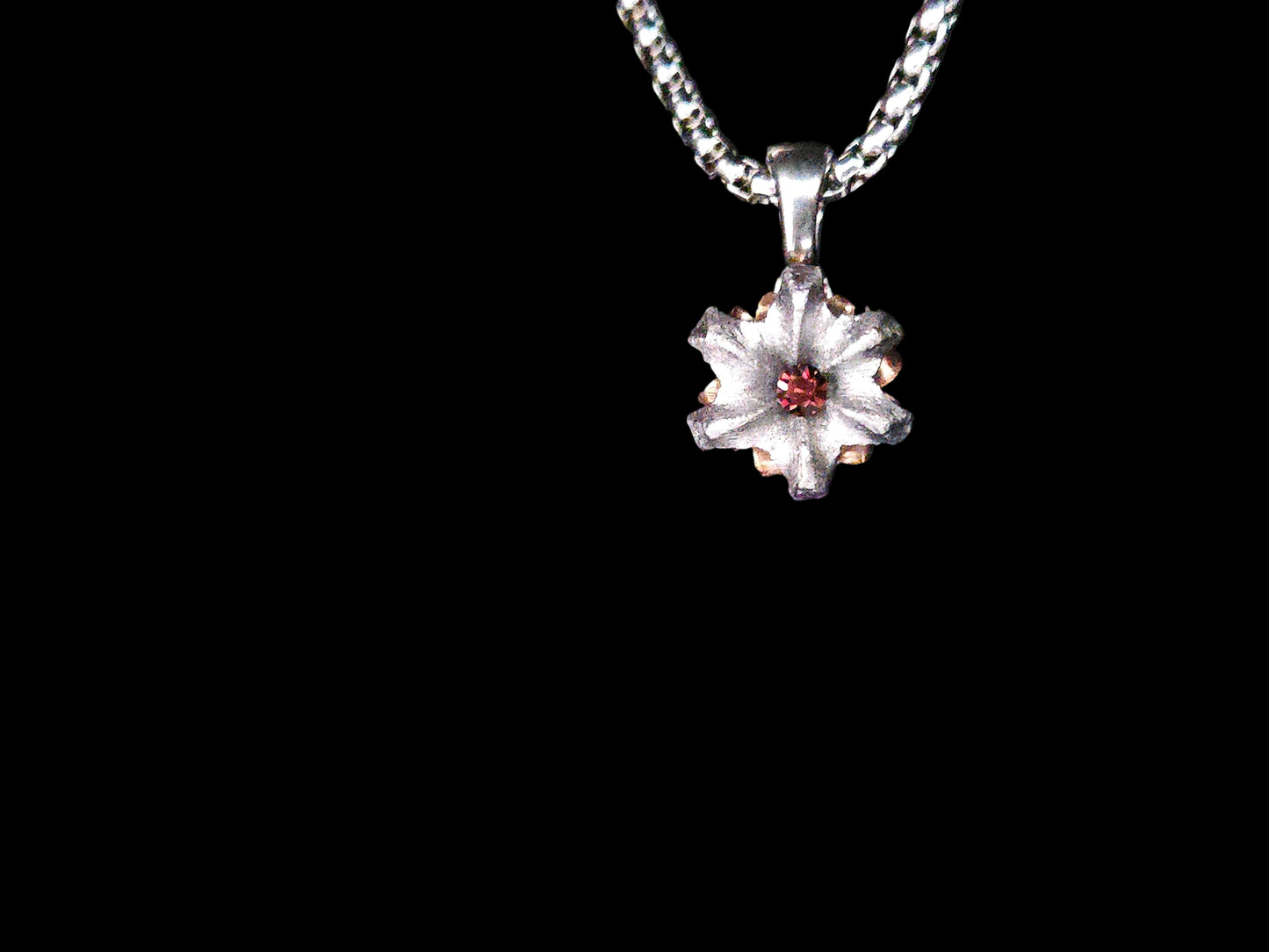 Blooming Bullet Necklace - Garnet Colored Crystal