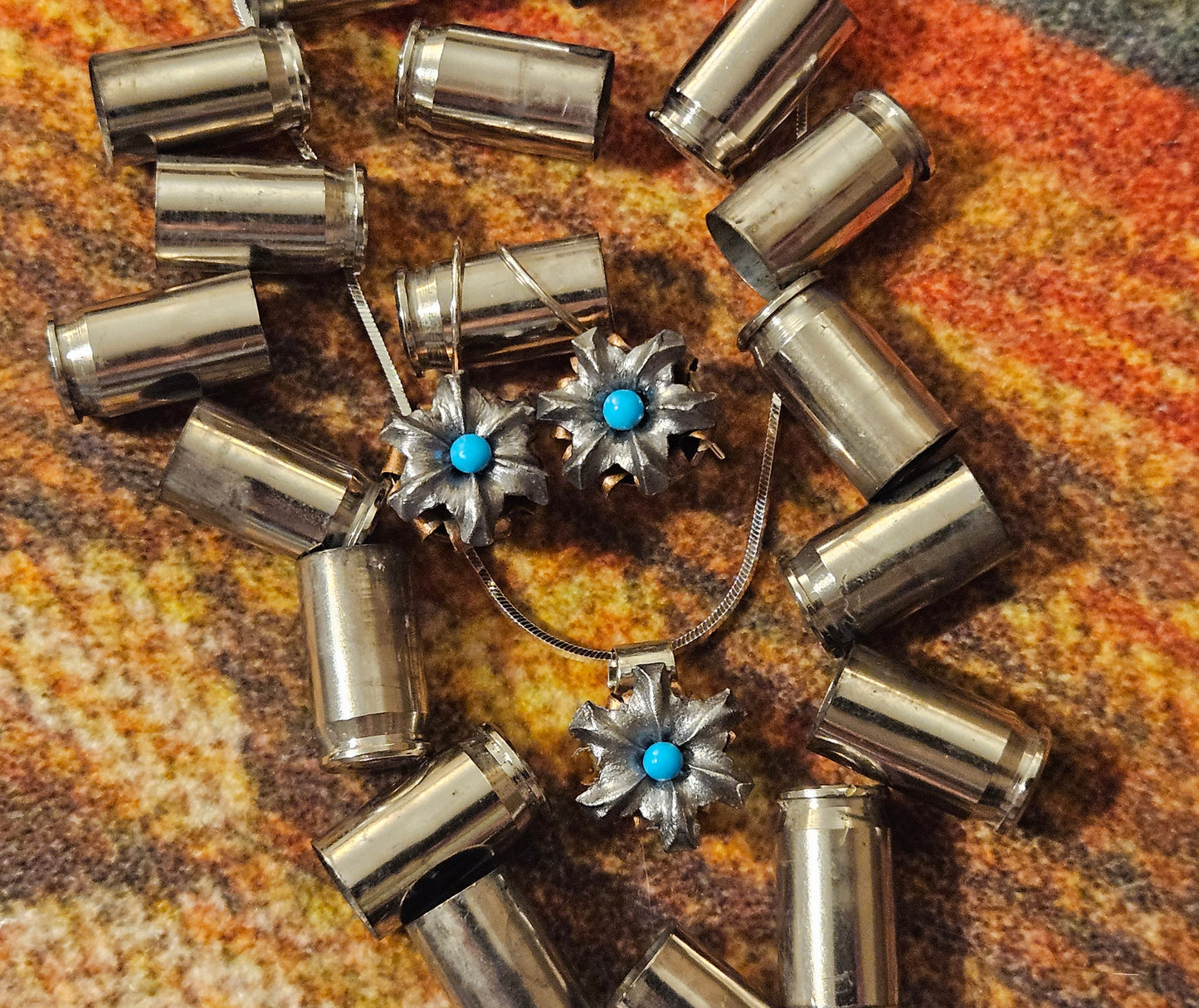 Blooming Bullet Necklace - Kingman Turquoise & Sterling Silver