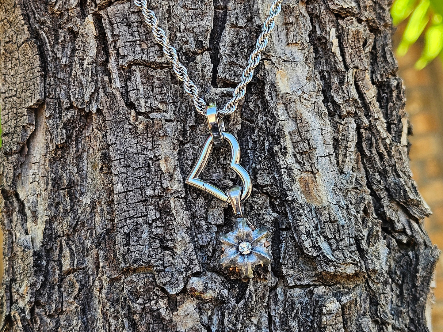 Blooming Bullet Customizable Small Heart Charm Necklace