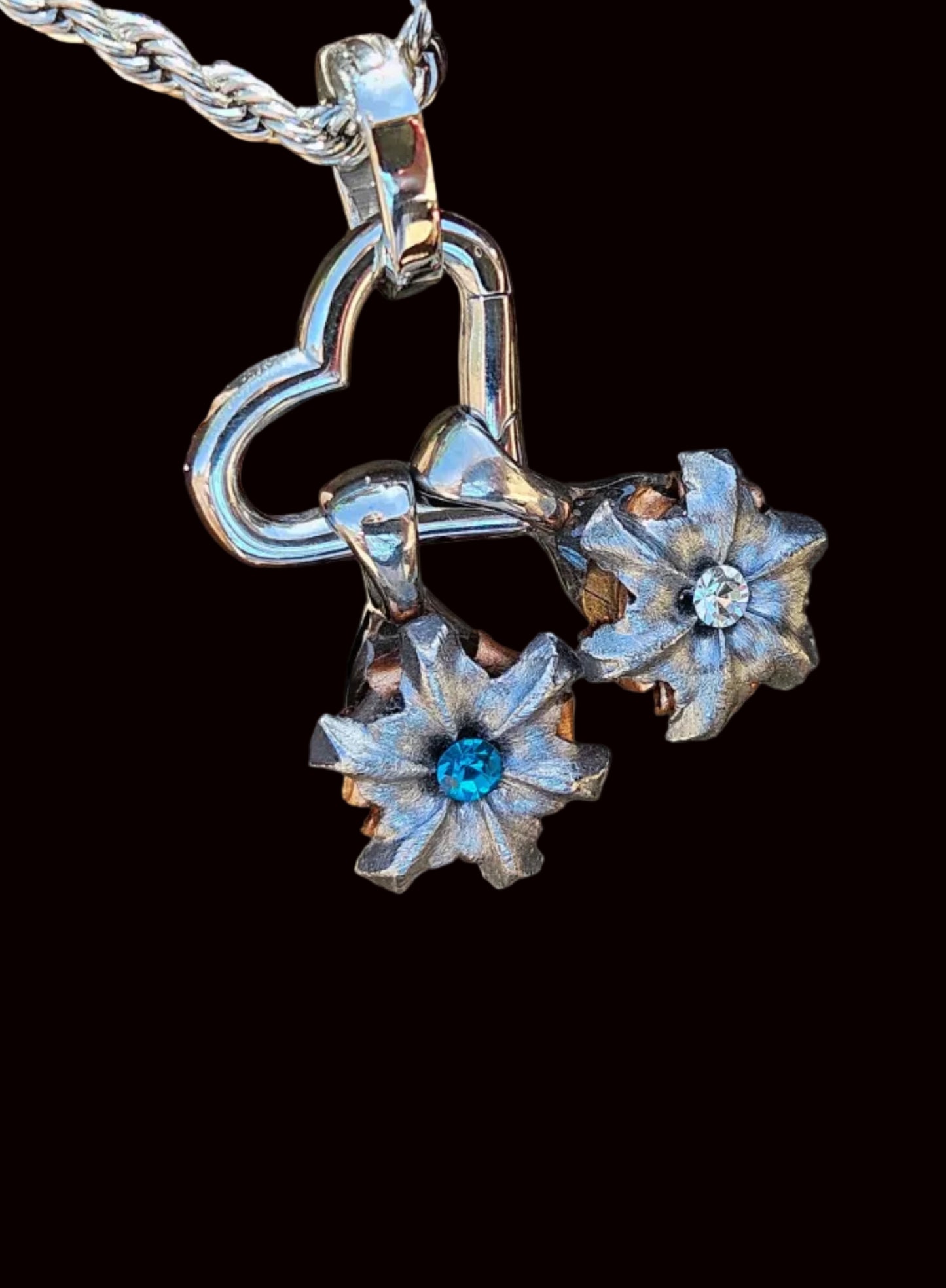 Blooming Bullet Customizable Small Heart Charm Necklace