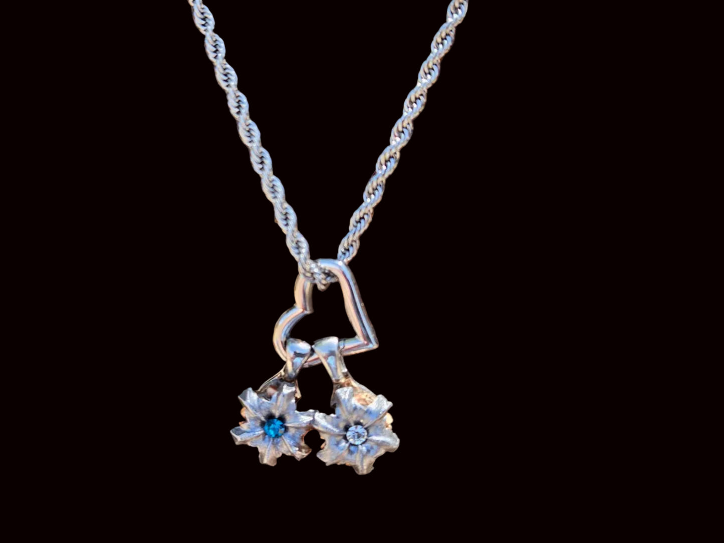 Blooming Bullet Customizable Small Heart Charm Necklace