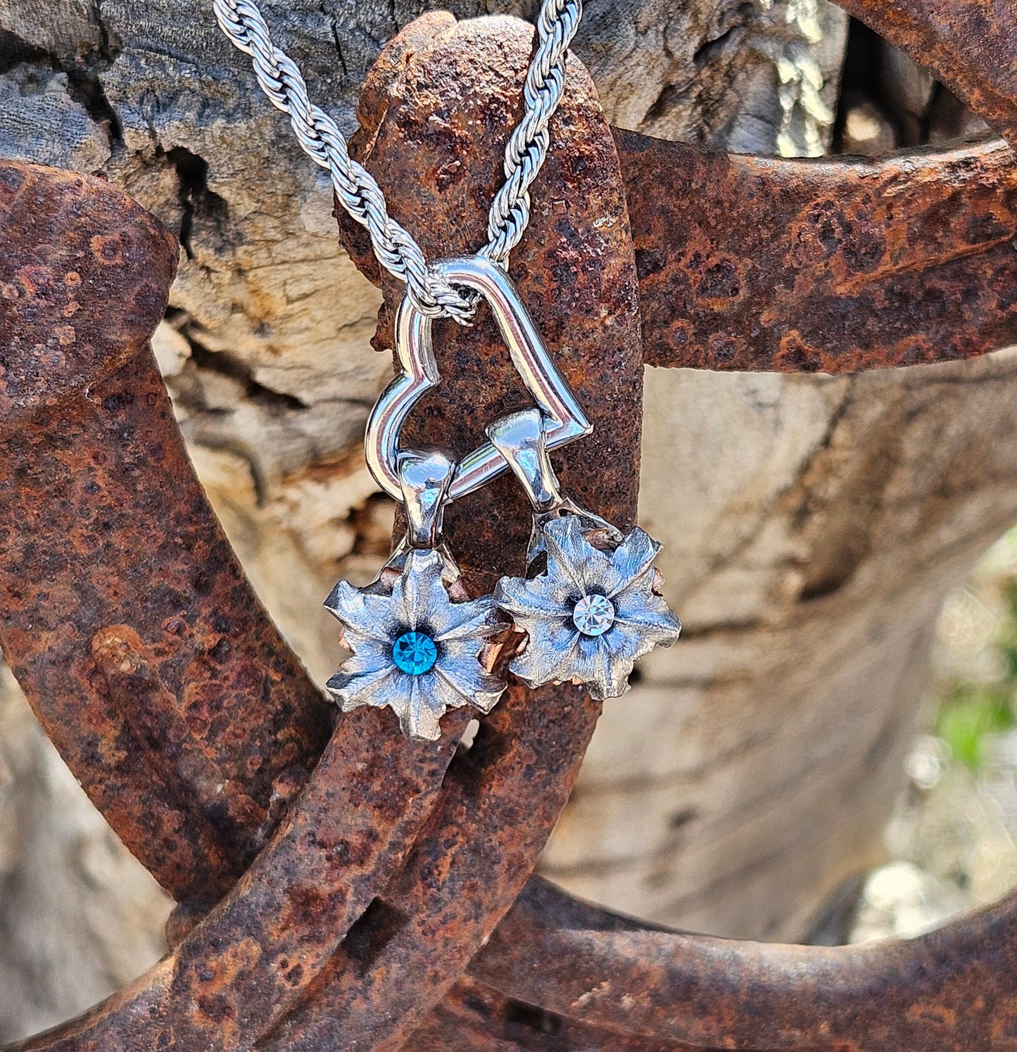 Blooming Bullet Customizable Small Heart Charm Necklace