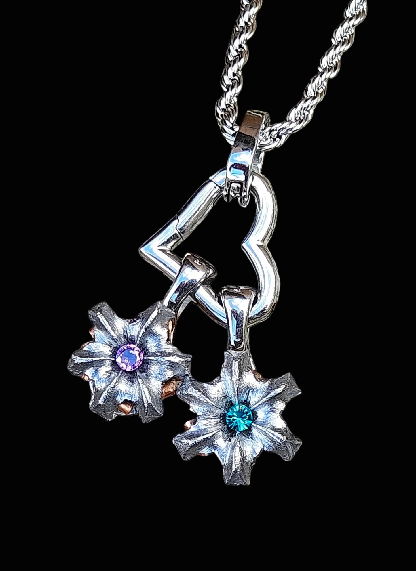 Blooming Bullet Customizable Small Heart Charm Necklace