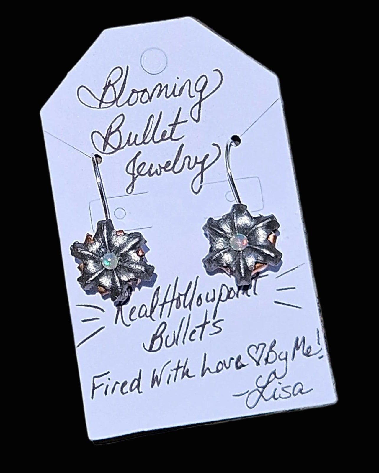 Blooming Bullet Earrings - Opal & Sterling Silver