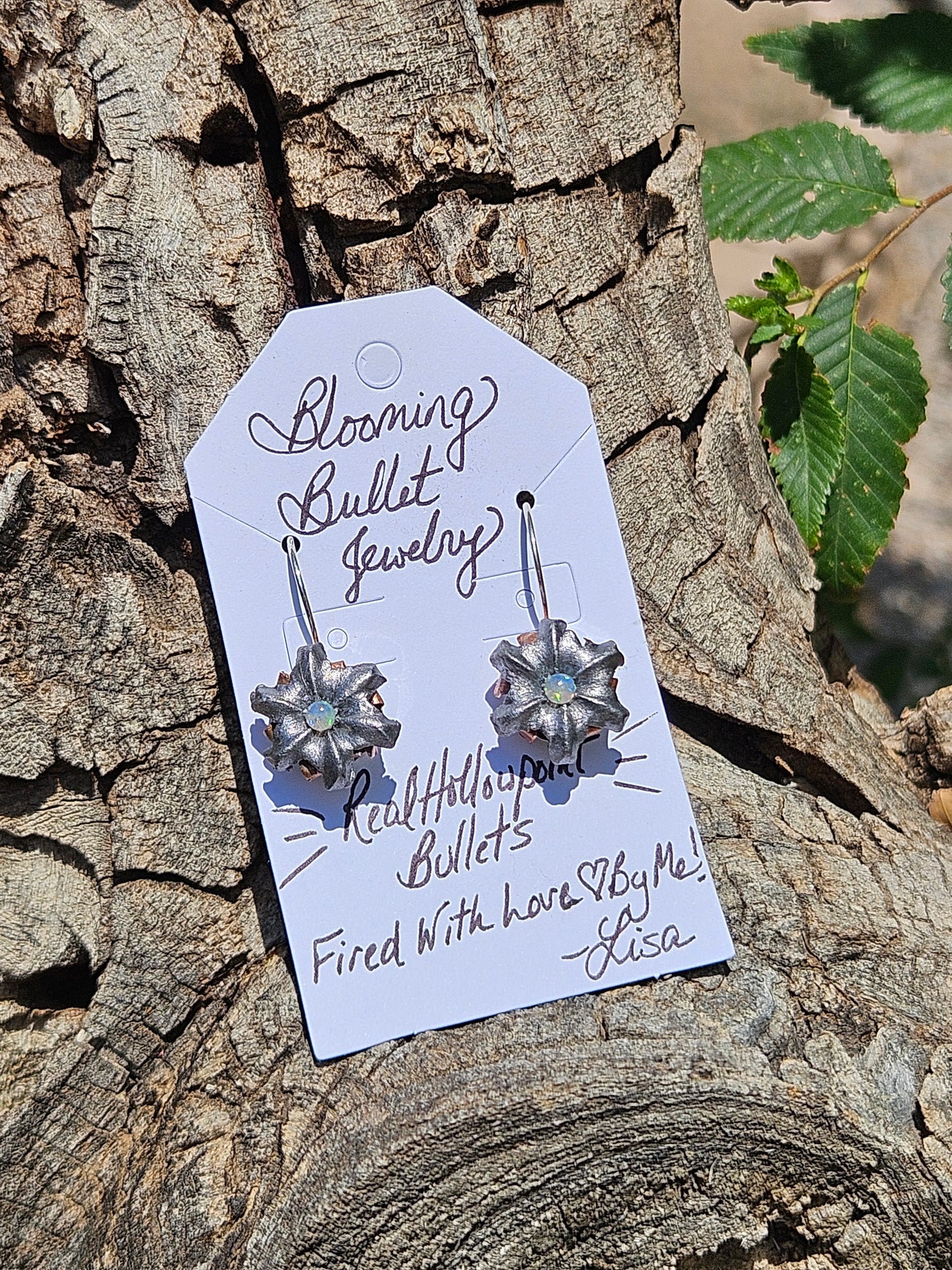 Blooming Bullet Earrings - Opal & Sterling Silver
