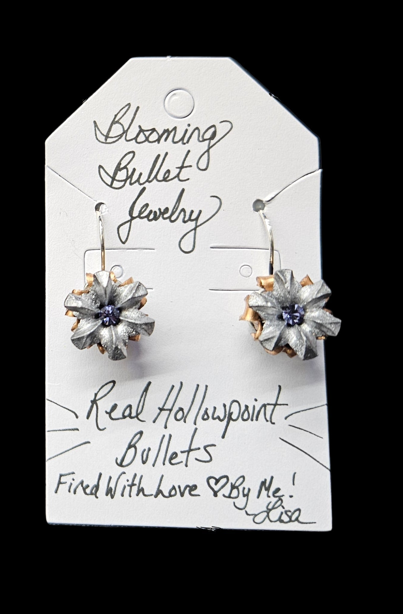 Blooming Bullet Earrings - Alexandrite Colored Crystal