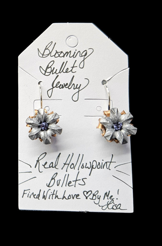 Blooming Bullet Earrings - Alexandrite Colored Crystal