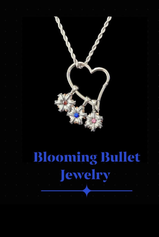 Blooming Bullet Customizable Heart Charm Necklace