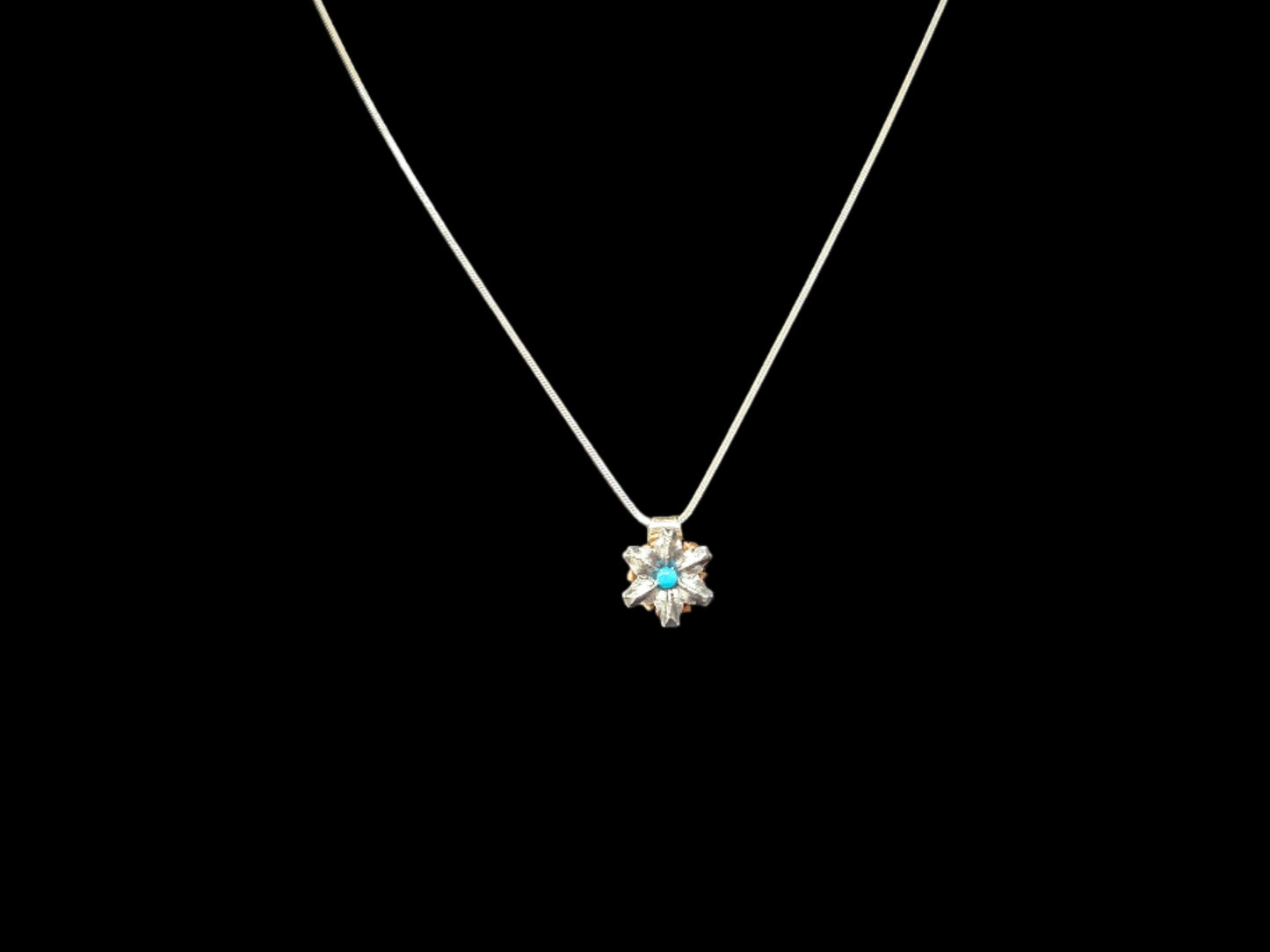 Blooming Bullet Necklace - Kingman Turquoise & Sterling Silver