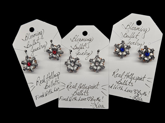 Blooming Bullet Earrings - Ruby Colored Crystal