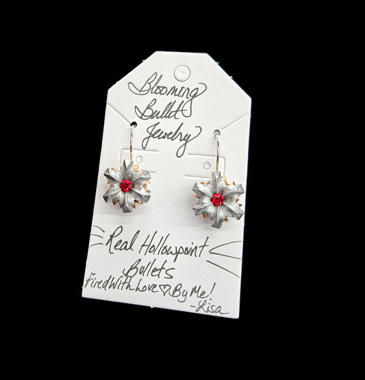 Blooming Bullet Earrings - Ruby Colored Crystal