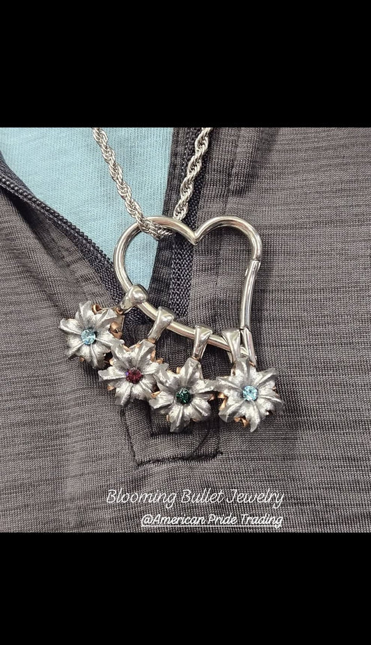 Blooming Bullet Customizable Heart Charm Necklace
