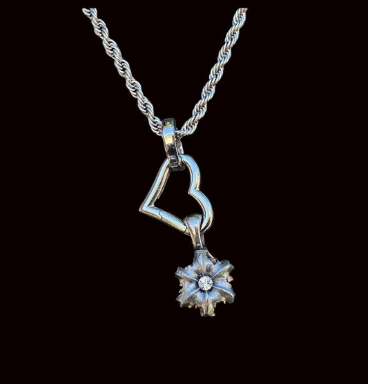 Blooming Bullet Customizable Small Heart Charm Necklace