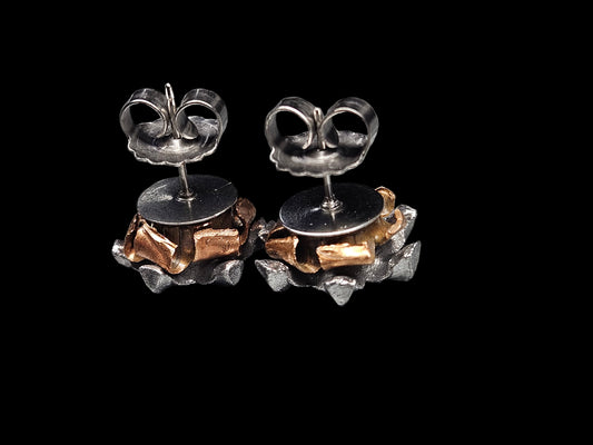 Blooming Bullet Earrings - Blue Zircon Colored Crystal