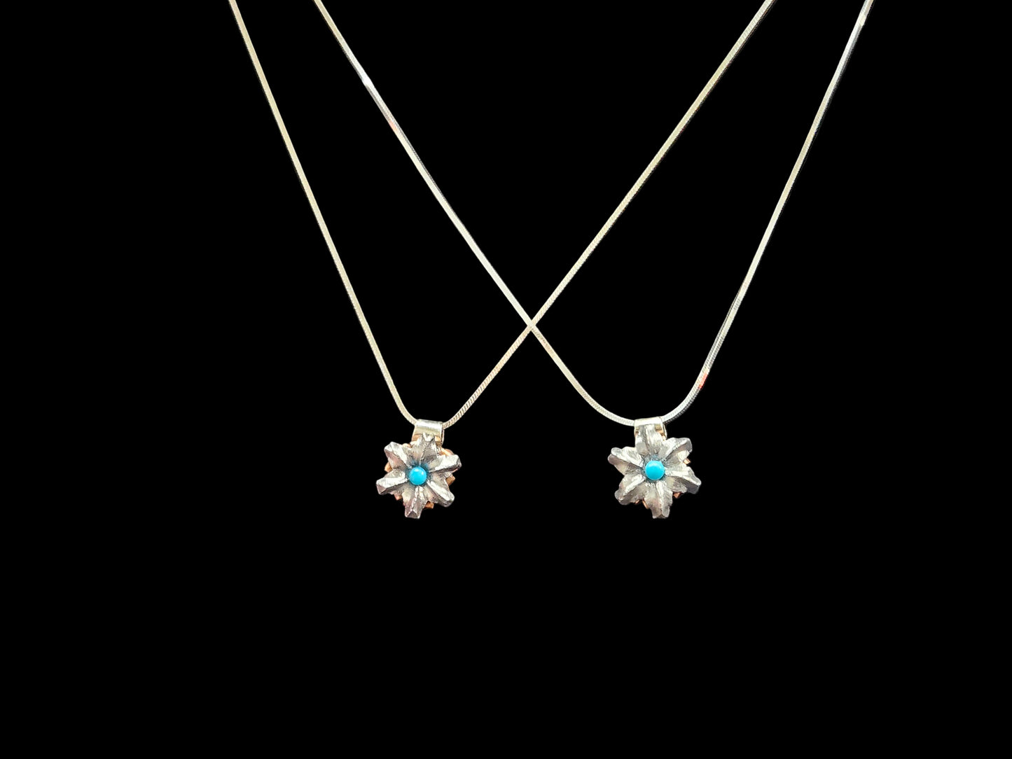 Blooming Bullet Necklace - Kingman Turquoise & Sterling Silver