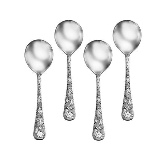 American Outdoor Animals Round Soup / Sugar Spoon